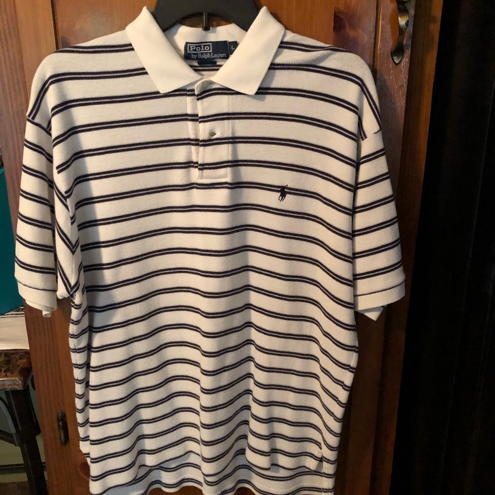 Polo Ralph Lauren shirt white and blue large